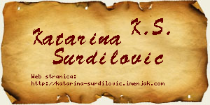 Katarina Šurdilović vizit kartica